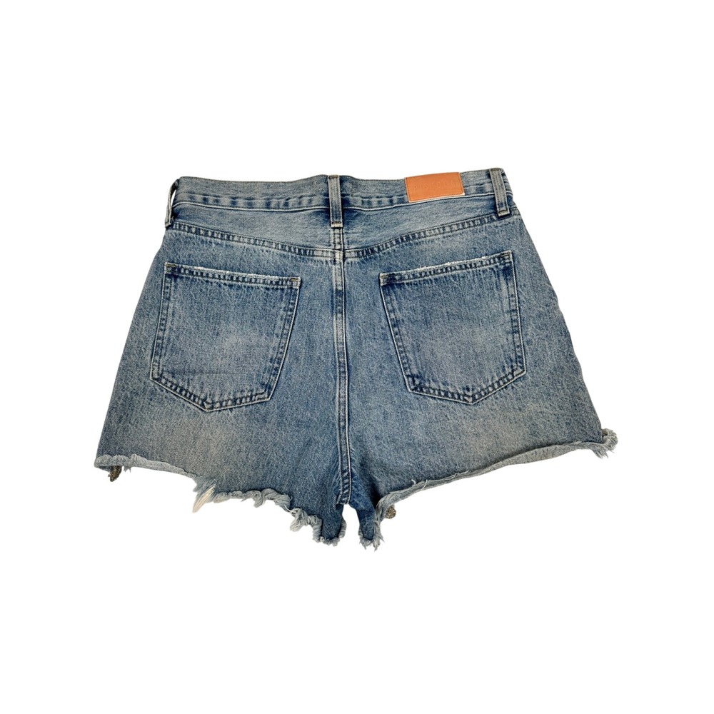 Pistola Women High Rise Distressed Denim Shorts Light Wash Raw Hem Size 29 - Picture 2 of 5